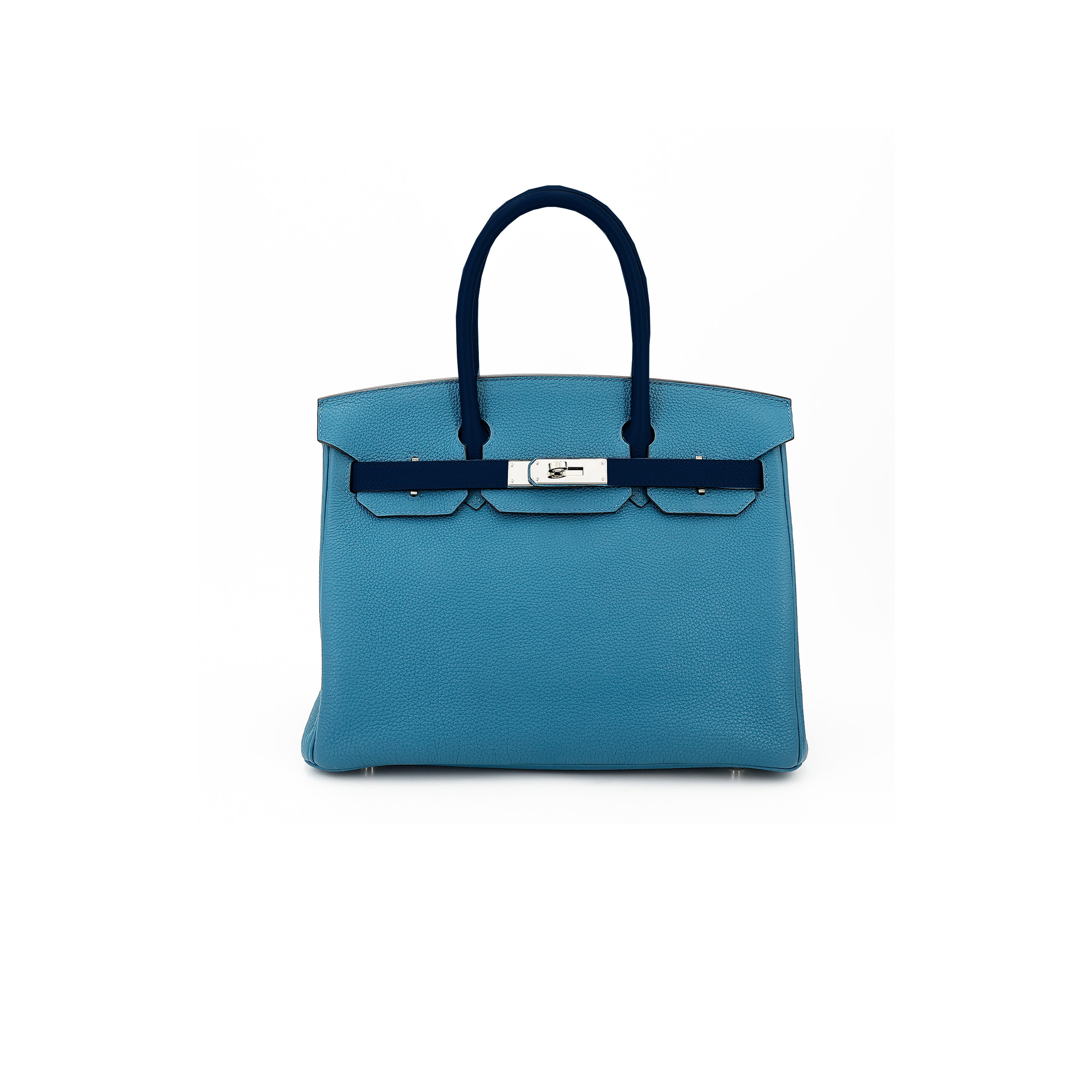 HERMÈS MASTER BIRKIN 35 TOGO LEATHER NORTHERN BLUE AND MIDNIGHT BLUE WITH SILVER BUCKLE 9813026098 (35*28*18cm)